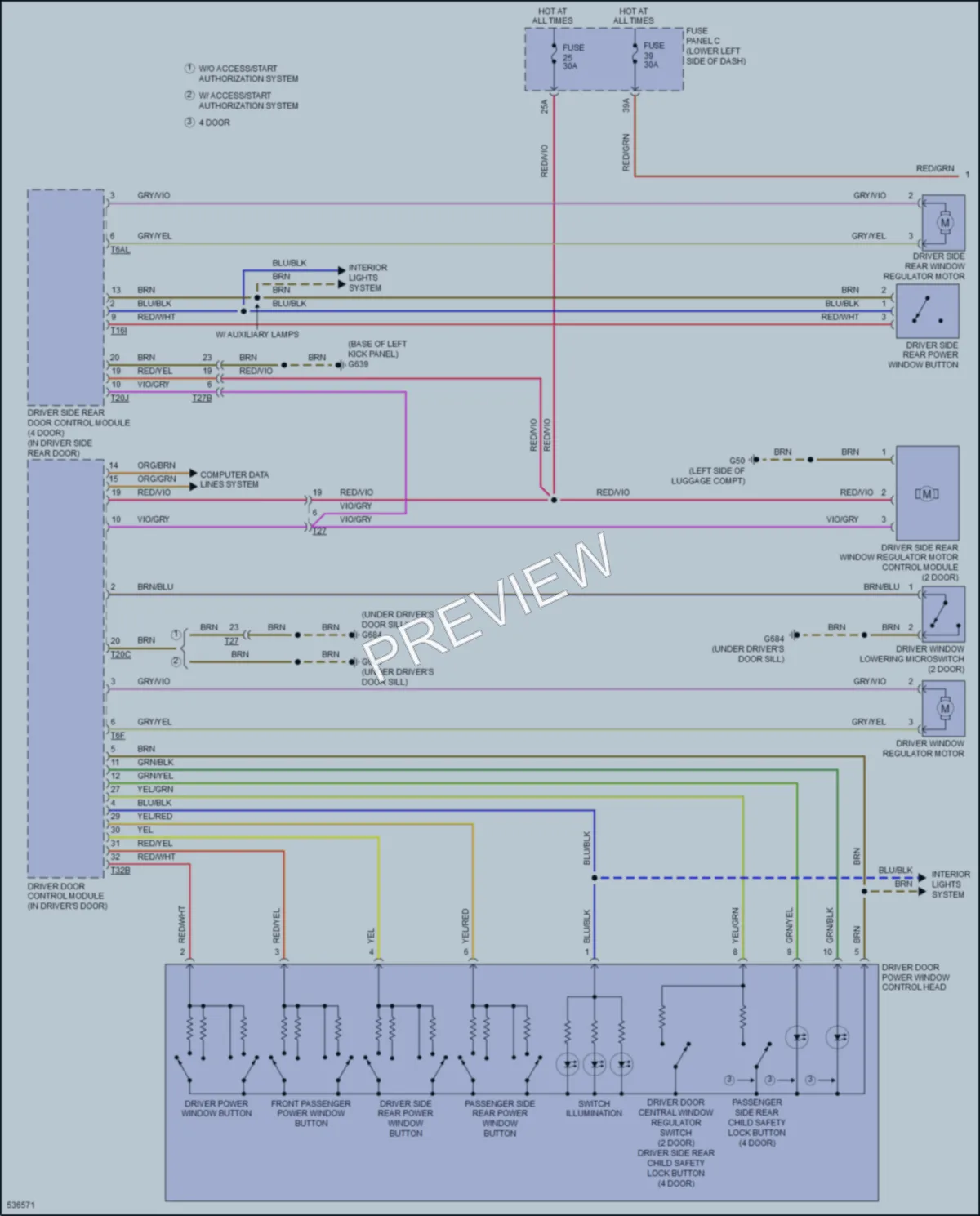 2017 Audi A3 Power Windows wiring diagram preview