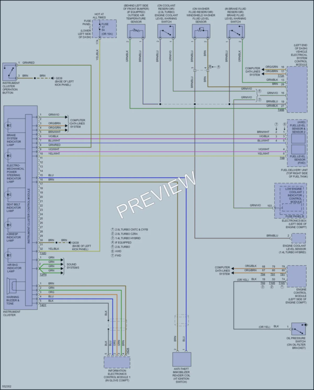 2017 Audi A3etron Instrument Cluster wiring diagram preview