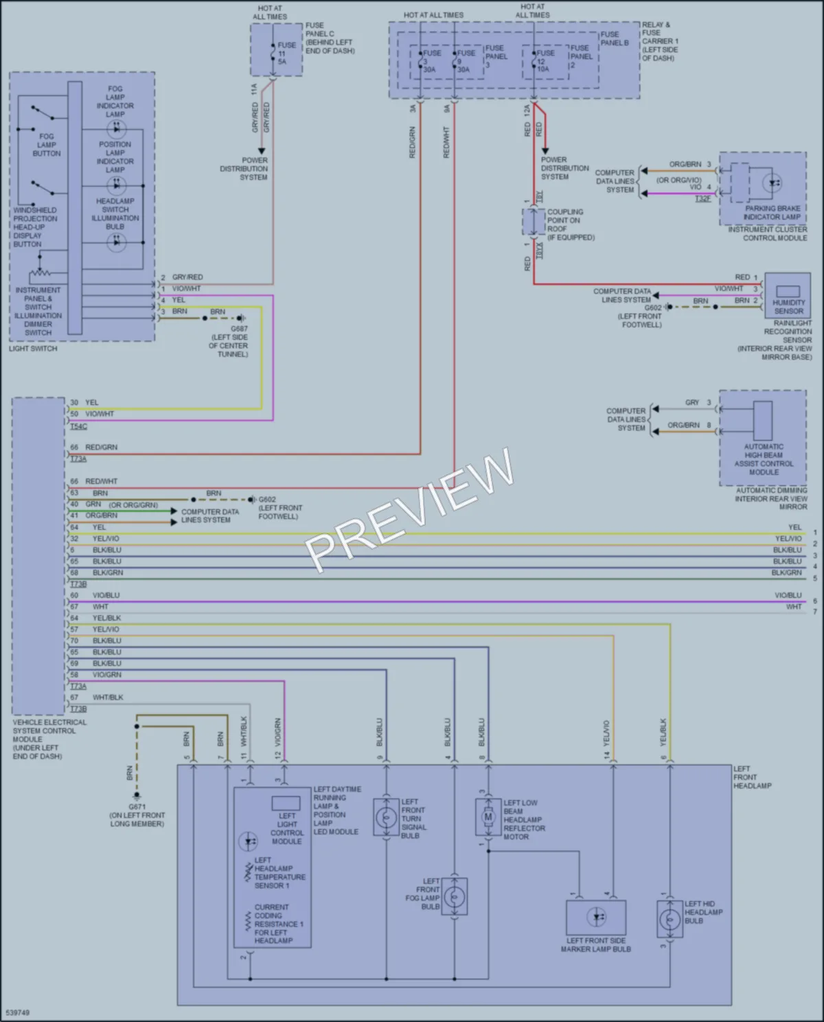 2017 Audi A4 Headlights wiring diagram preview