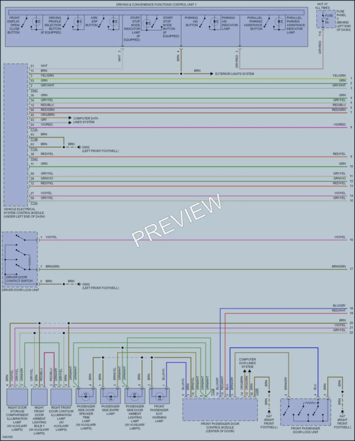 2017 Audi A4 Interior Lights wiring diagram preview