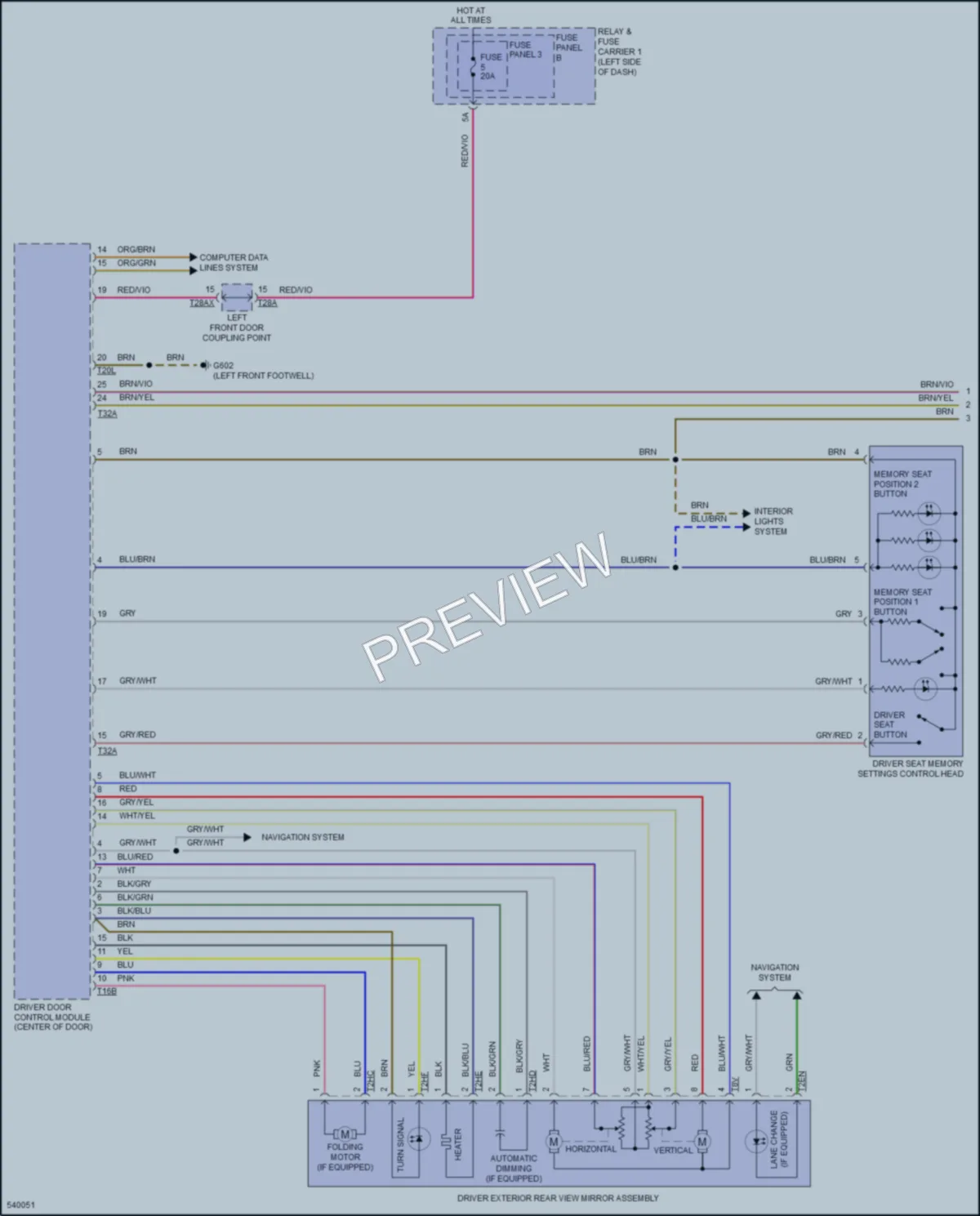 2017 Audi A4 Memory Systems wiring diagram preview