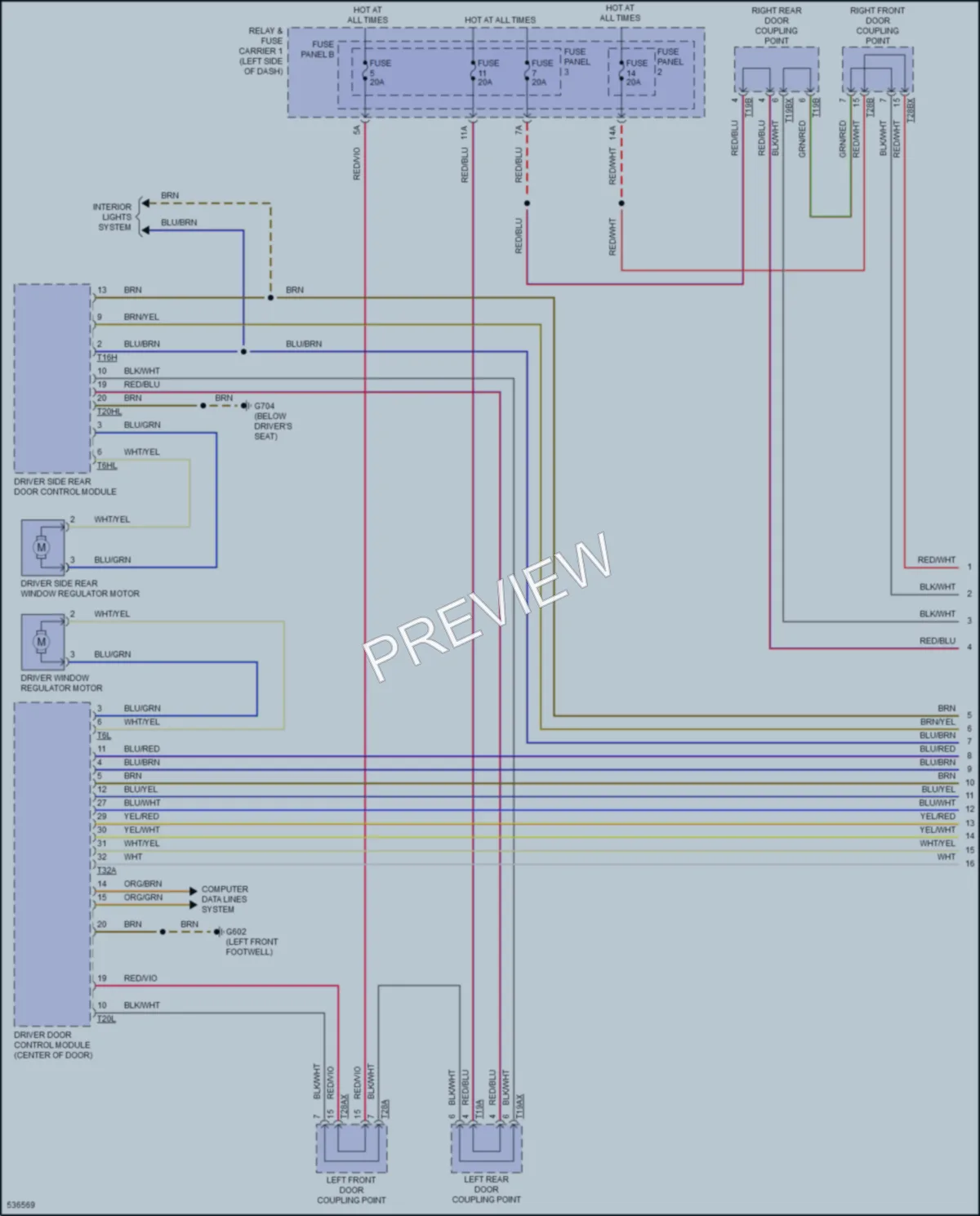 2017 Audi A4 Power Windows wiring diagram preview