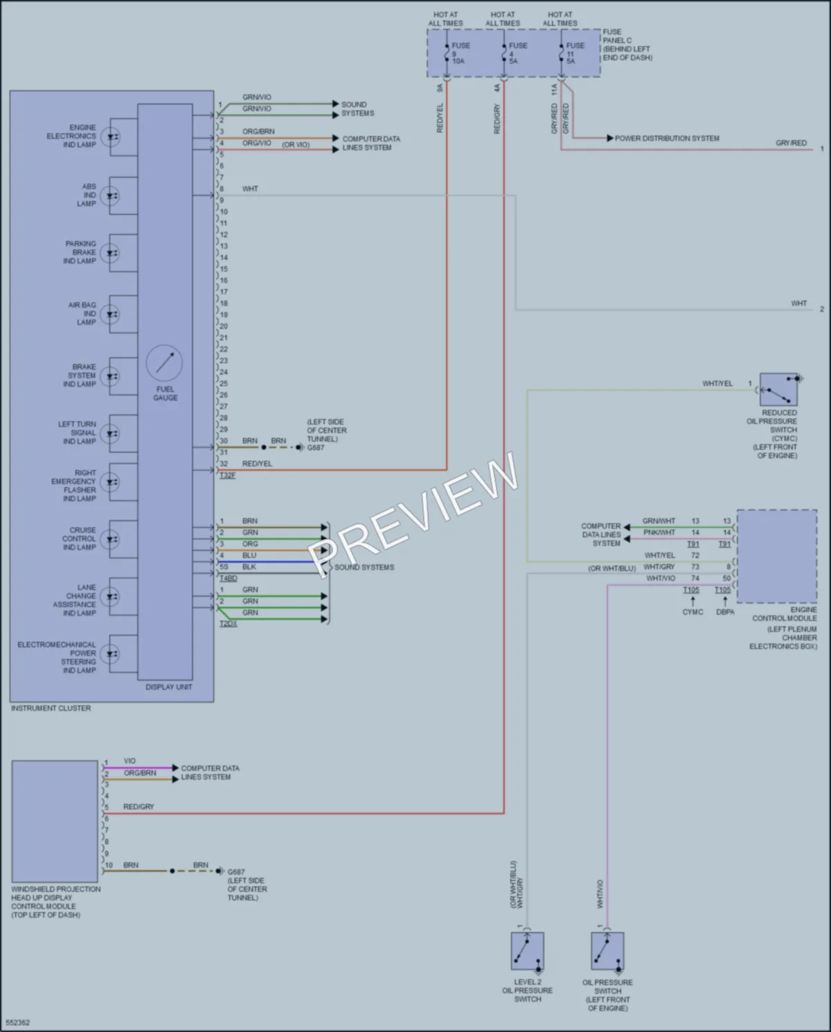 2017 Audi A4allroad Instrument Cluster wiring diagram preview