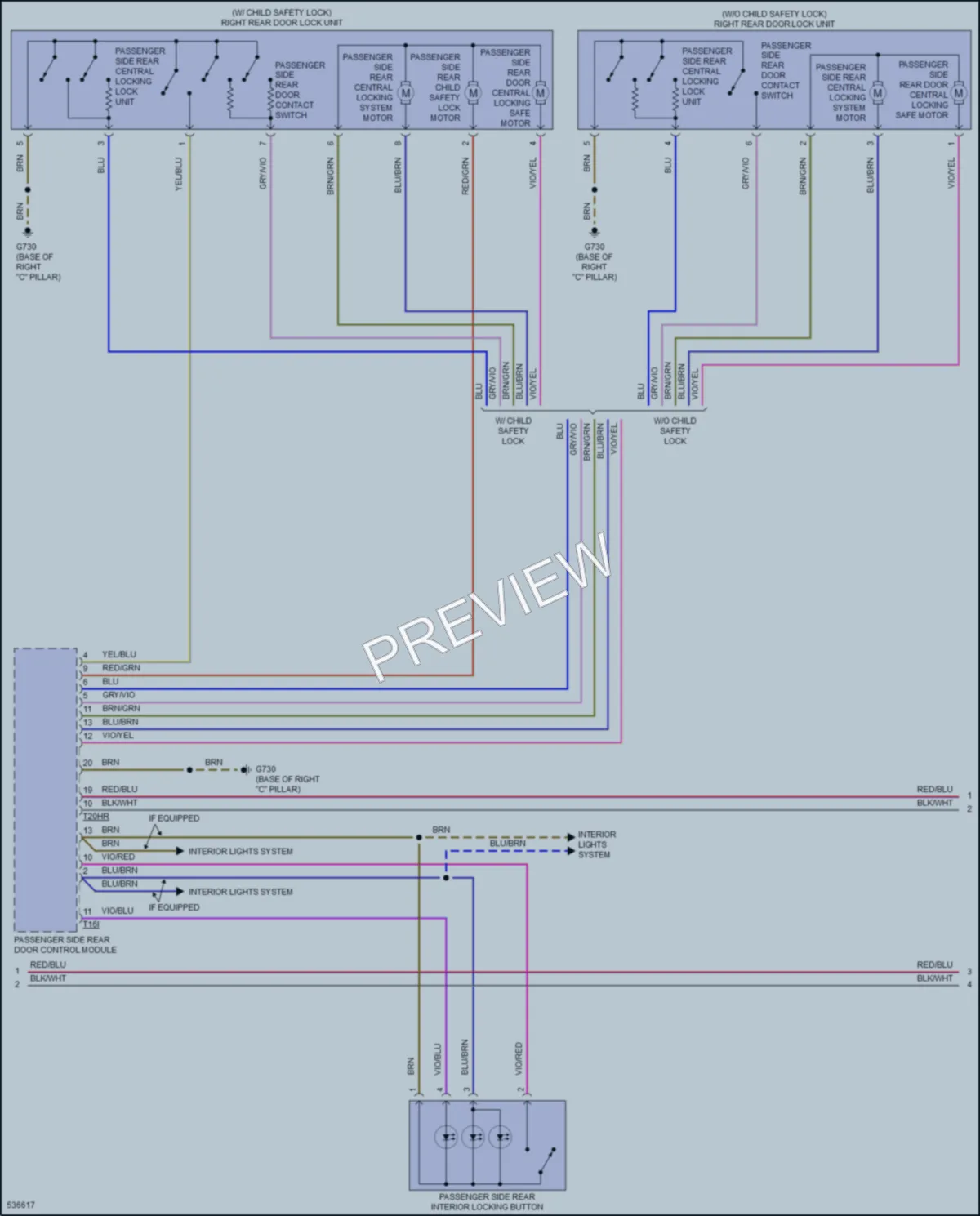 2017 Audi A4allroad Power Door Locks wiring diagram preview