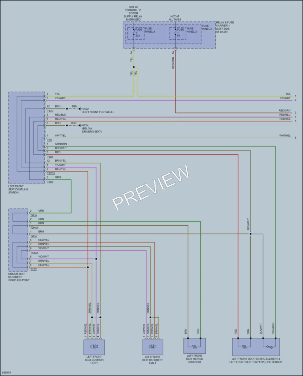 2017 Audi A4allroad Power Seats wiring diagram preview