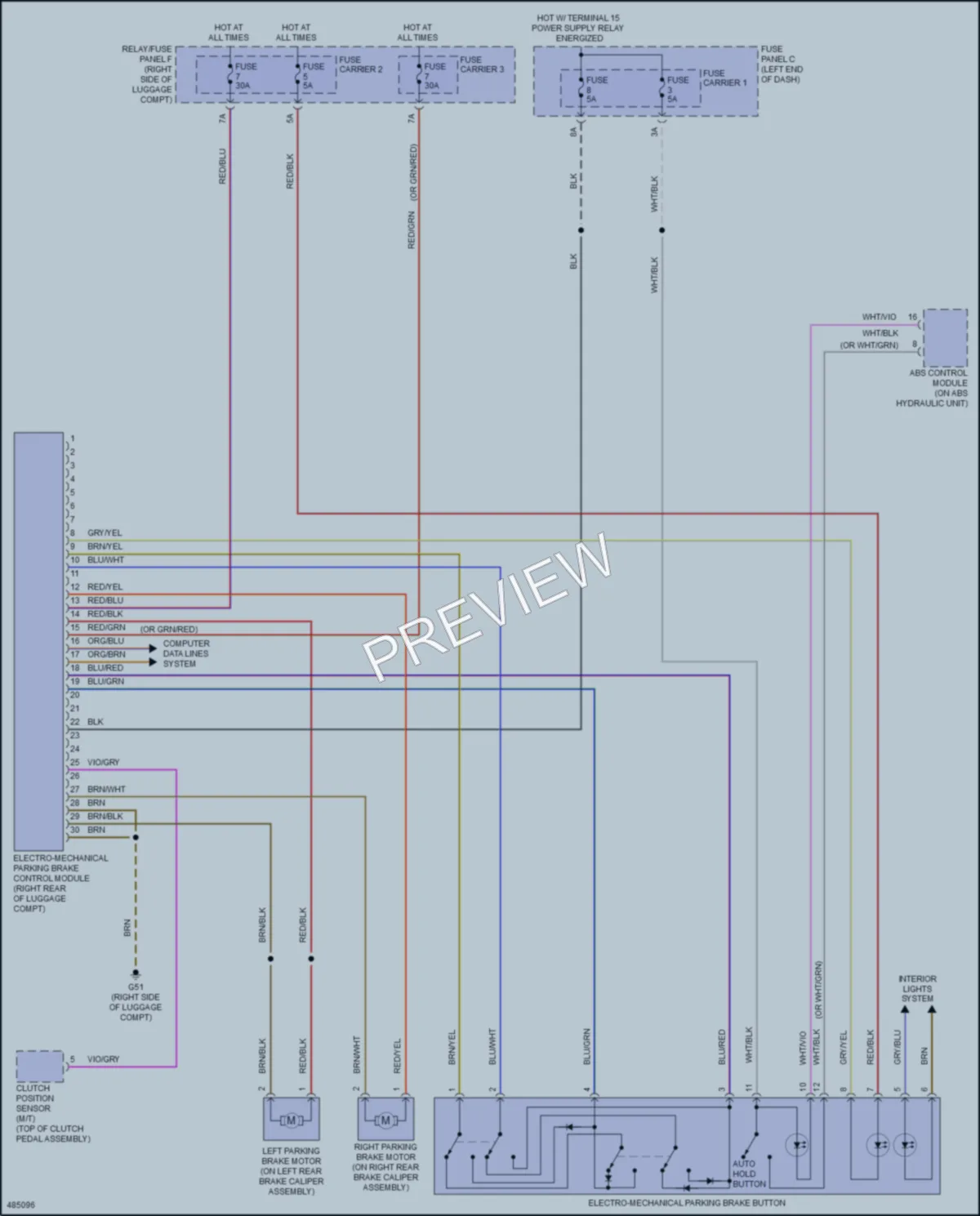2017 Audi A5 Shift Interlock wiring diagram preview