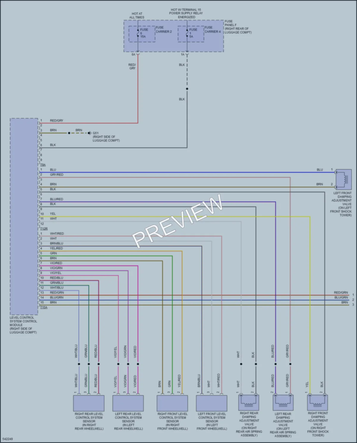 2017 Audi A6 Electronic Suspension wiring diagram preview