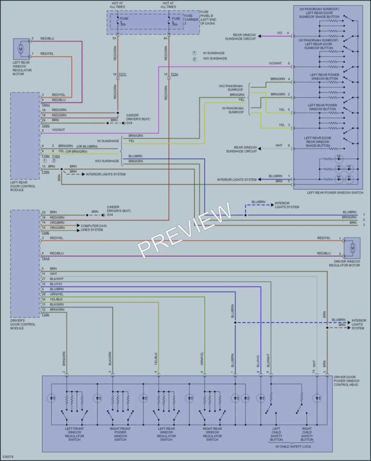 2017 Audi A6 Power Windows wiring diagram preview