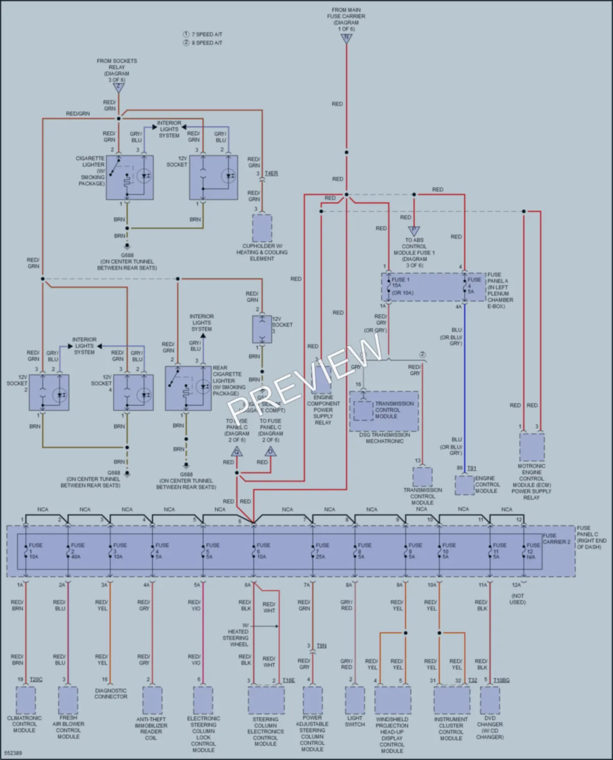 2017 Audi A7 Power Distribution wiring diagram preview