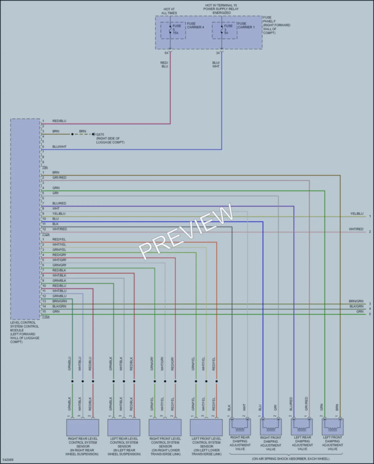 2017 Audi A8 Electronic Suspension wiring diagram preview