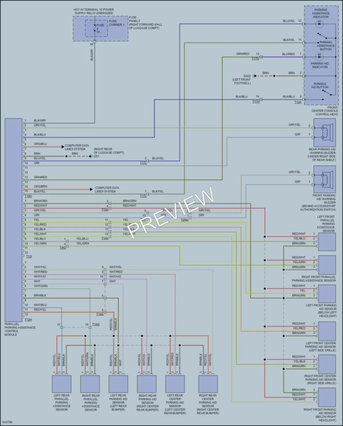 2017 Audi A8L Navigation wiring diagram preview