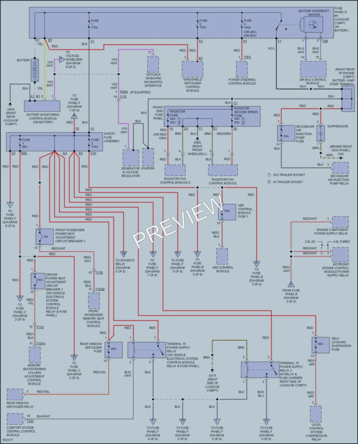 2017 Audi A8L Power Distribution wiring diagram preview