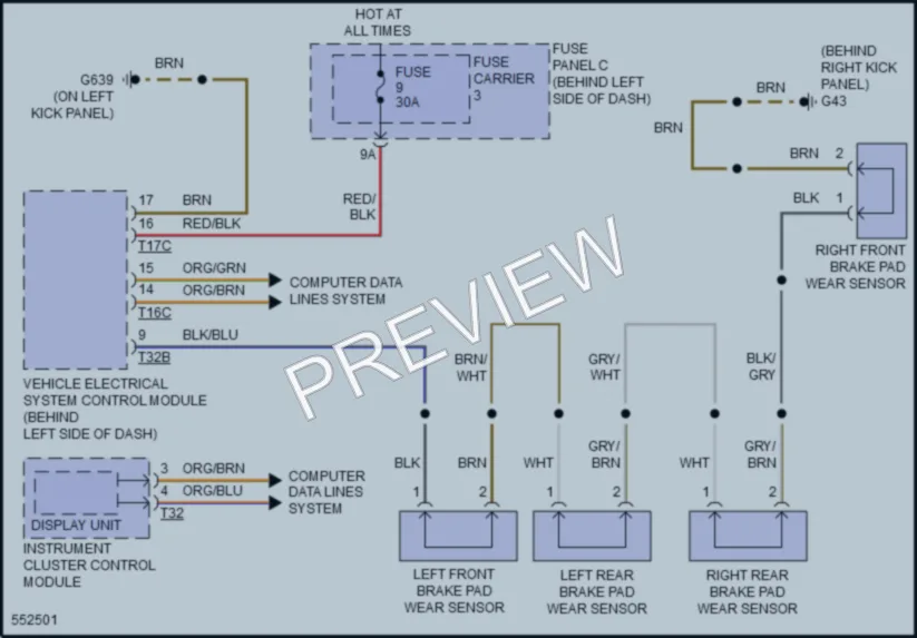 2017 Audi A8L Warning Systems wiring diagram preview