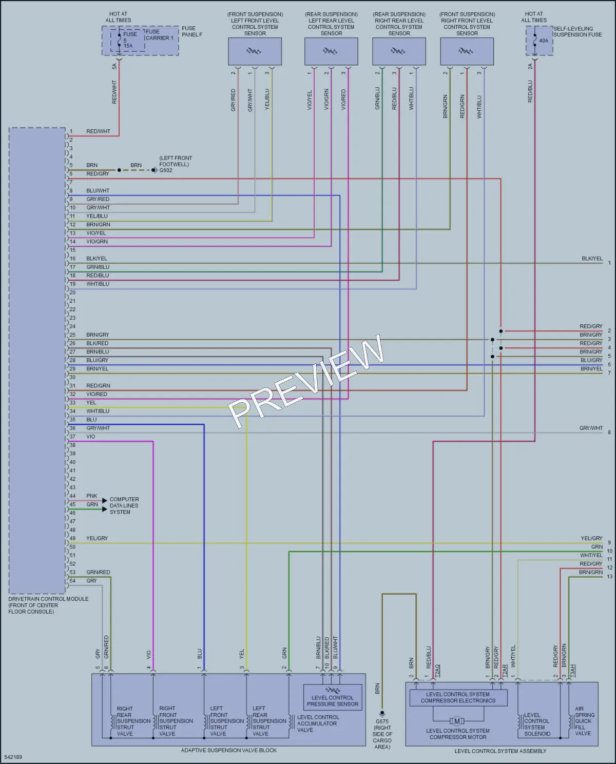 2017 Audi Q7 Electronic Suspension wiring diagram preview