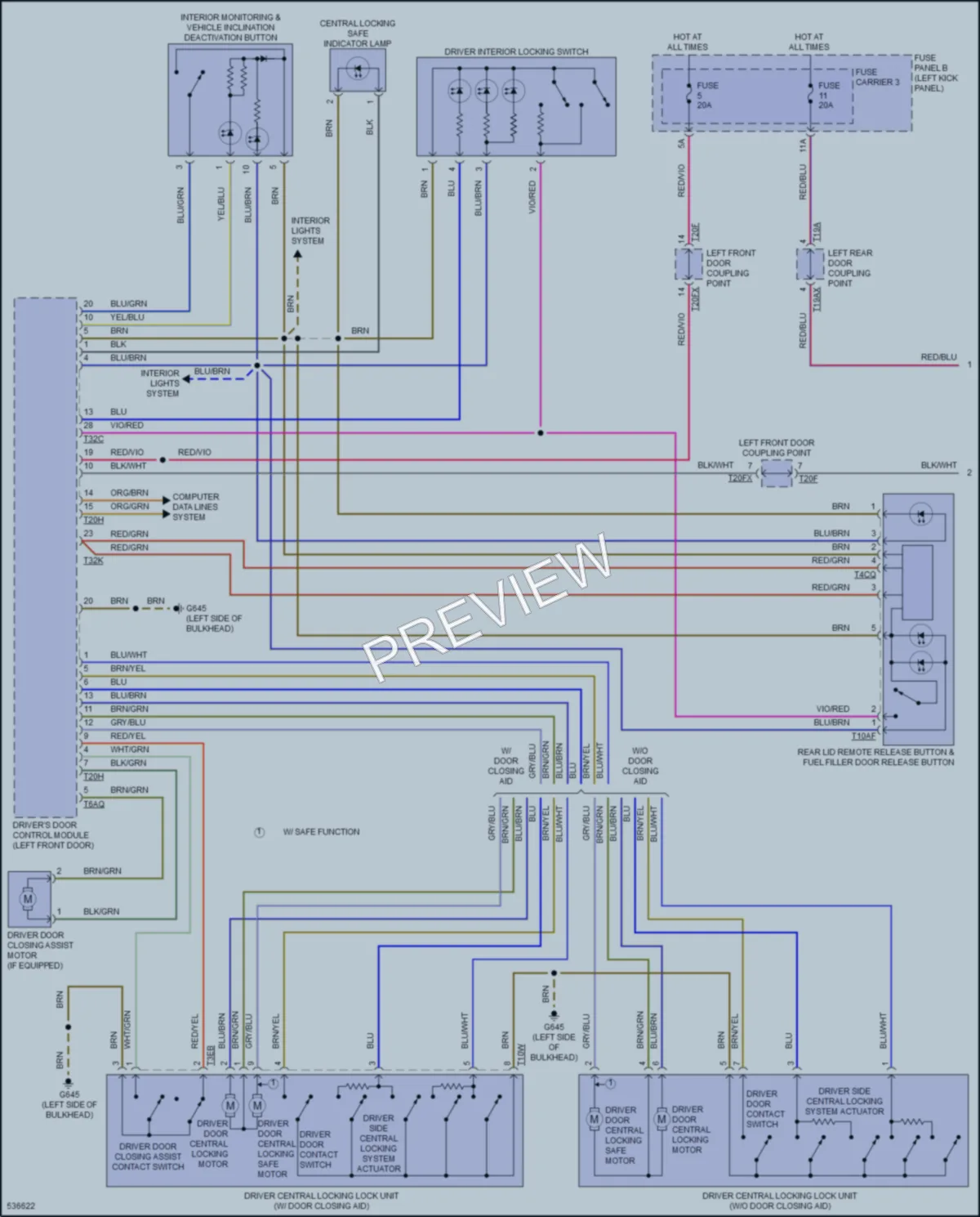 2017 Audi Q7 Power Door Locks wiring diagram preview