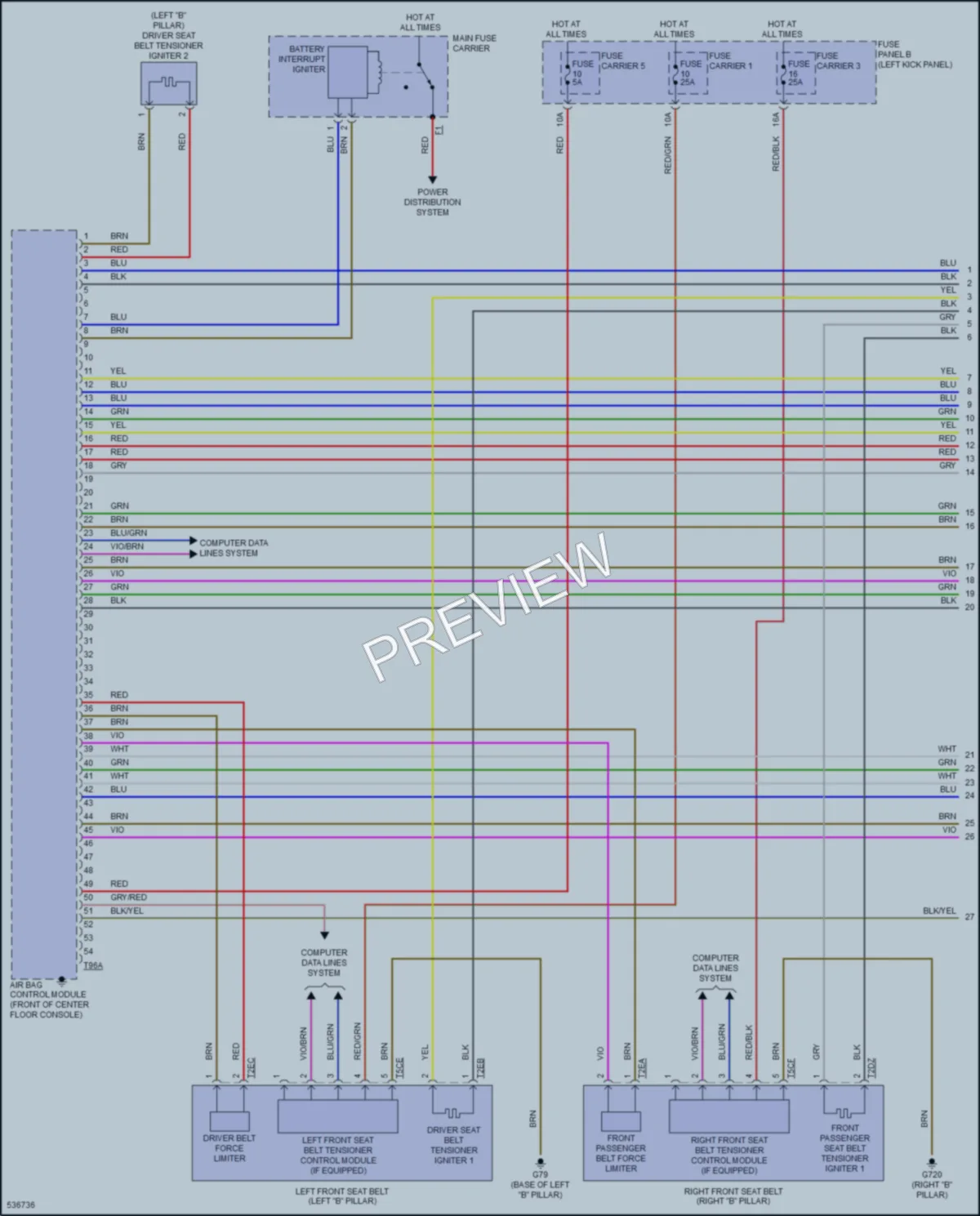 2017 Audi Q7 Supplemental Restraints wiring diagram preview