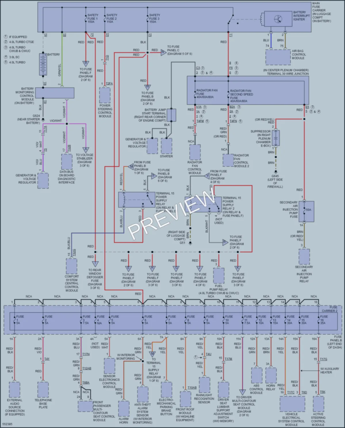 2017 Audi RS7 Power Distribution wiring diagram preview