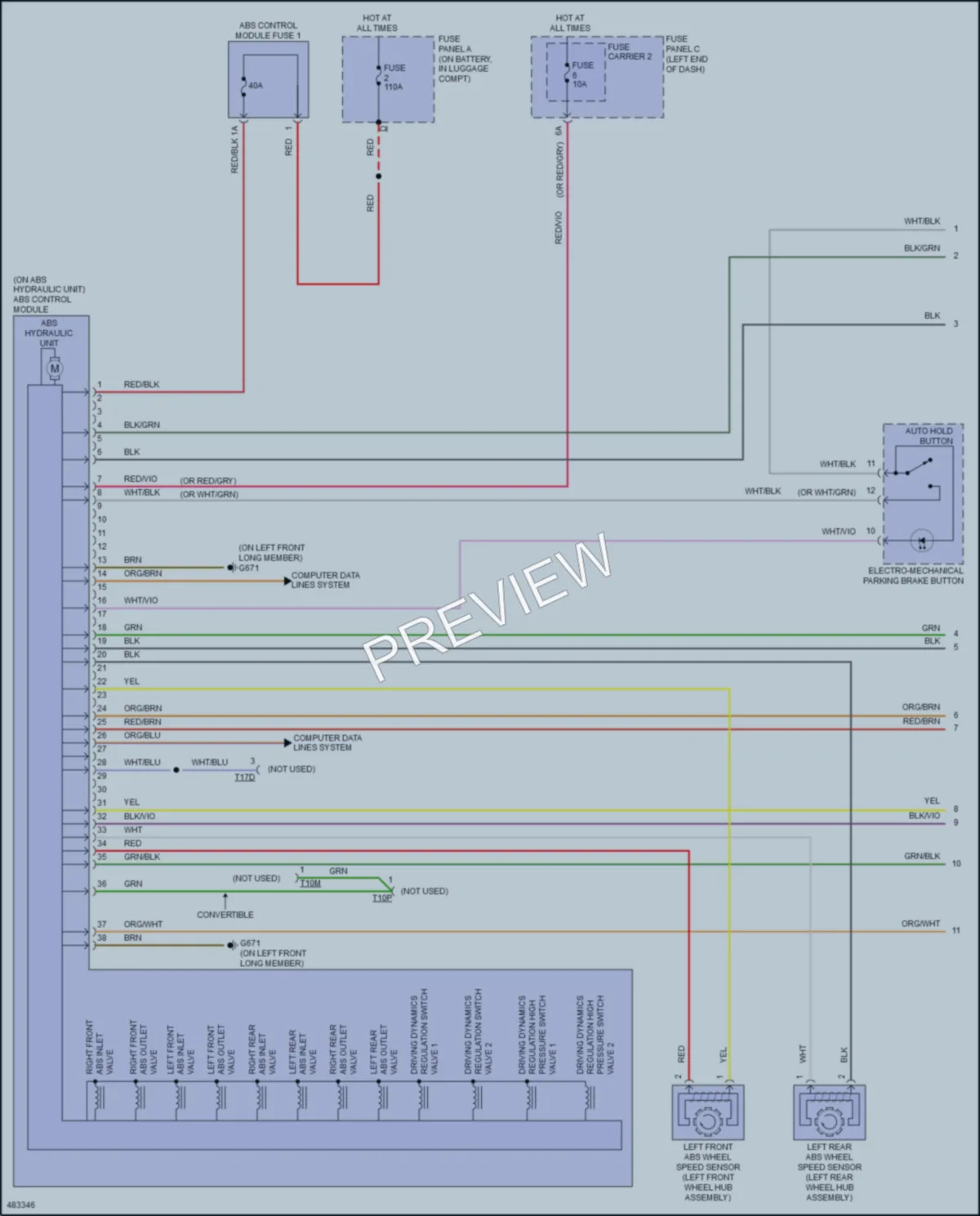 2017 Audi S5 Anti Lock Brakes wiring diagram preview