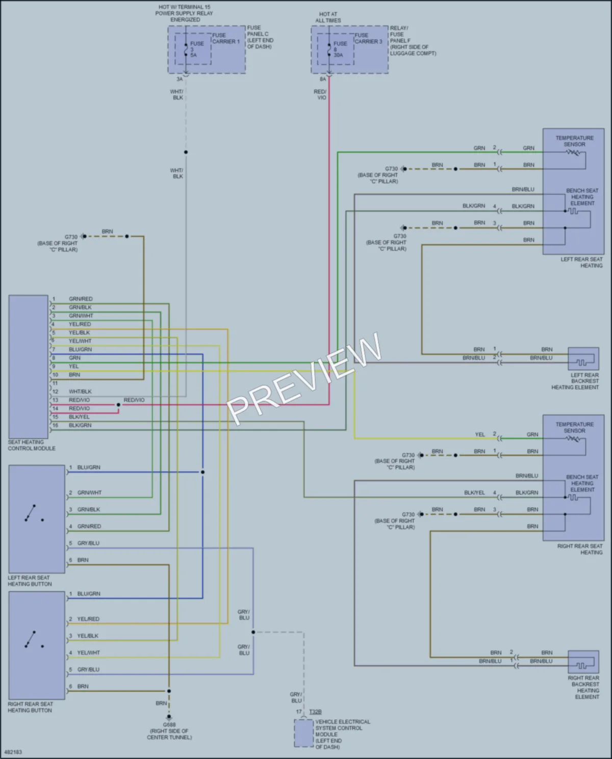2017 Audi S5 Power Seats wiring diagram preview