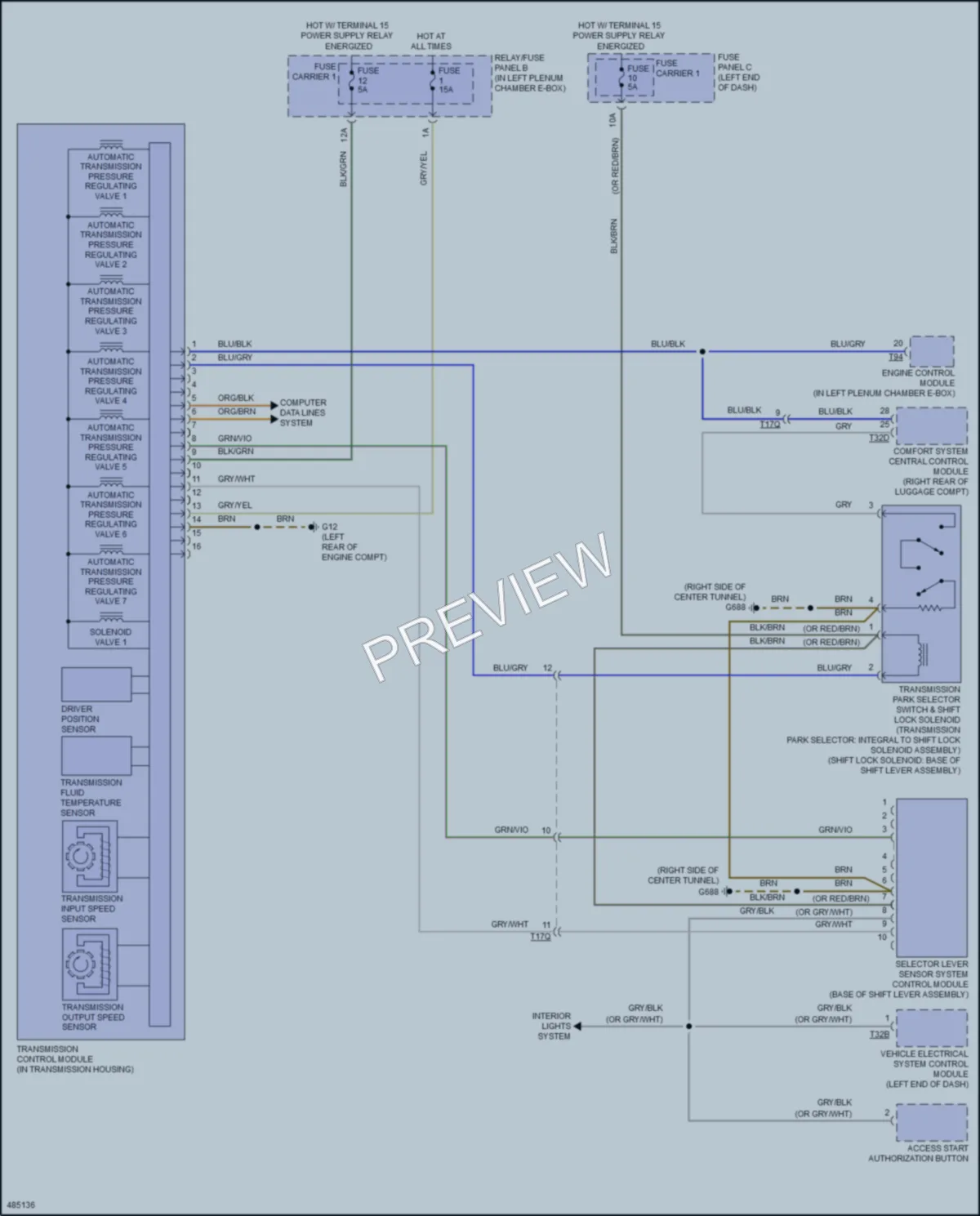 2017 Audi S5 Transmission wiring diagram preview