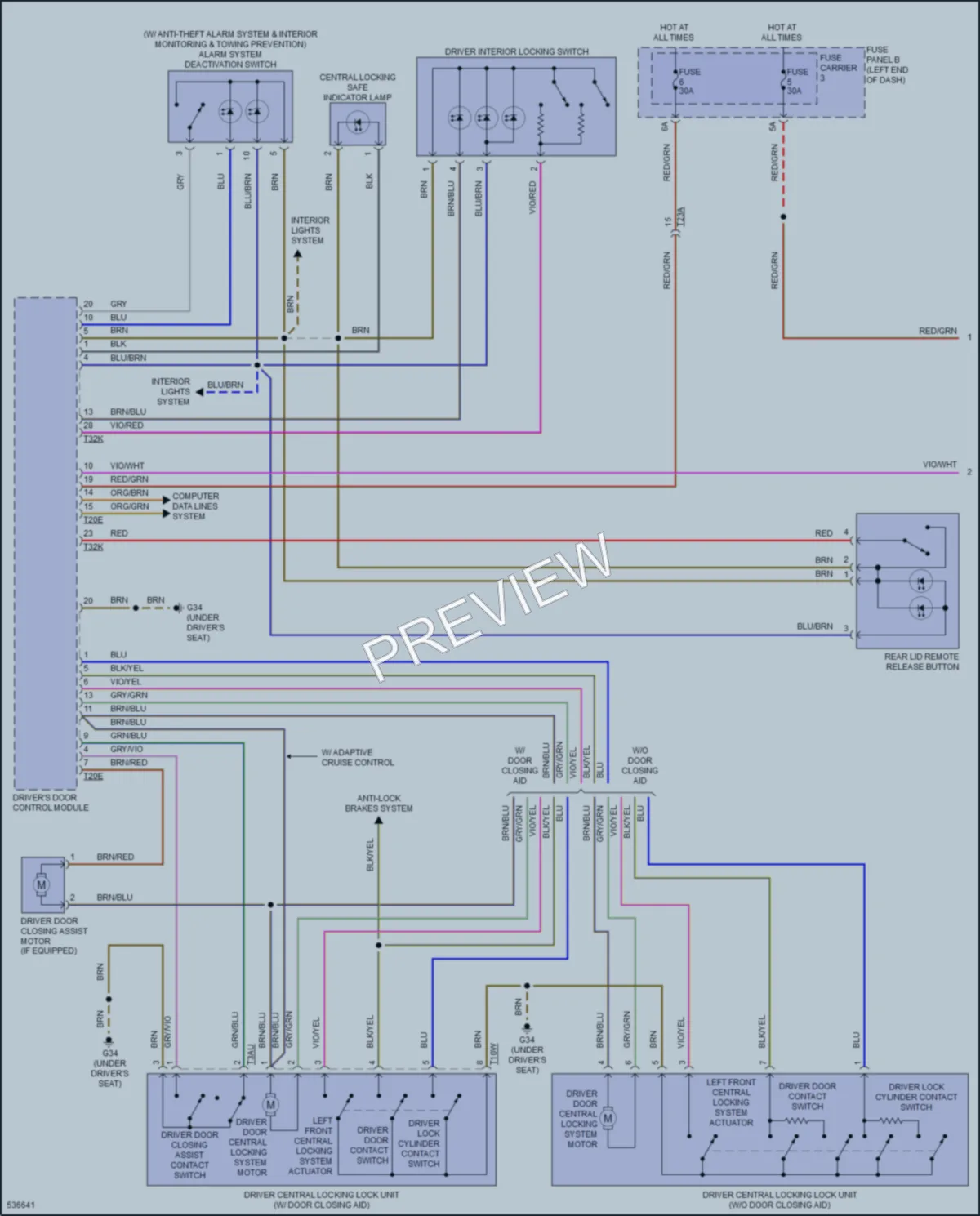 2017 Audi S6 Anti Theft wiring diagram preview