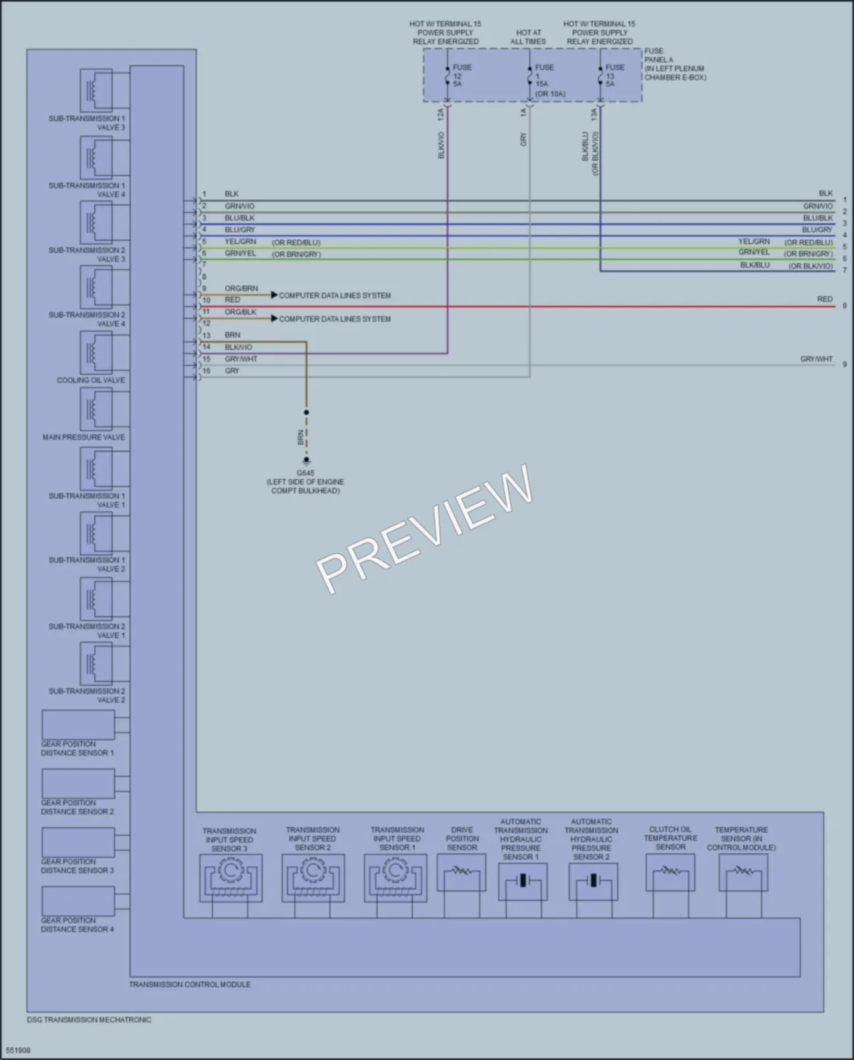 2017 Audi S6 Transmission wiring diagram preview