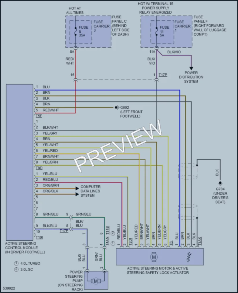 2017 Audi S8 Electronic Power Steering wiring diagram preview