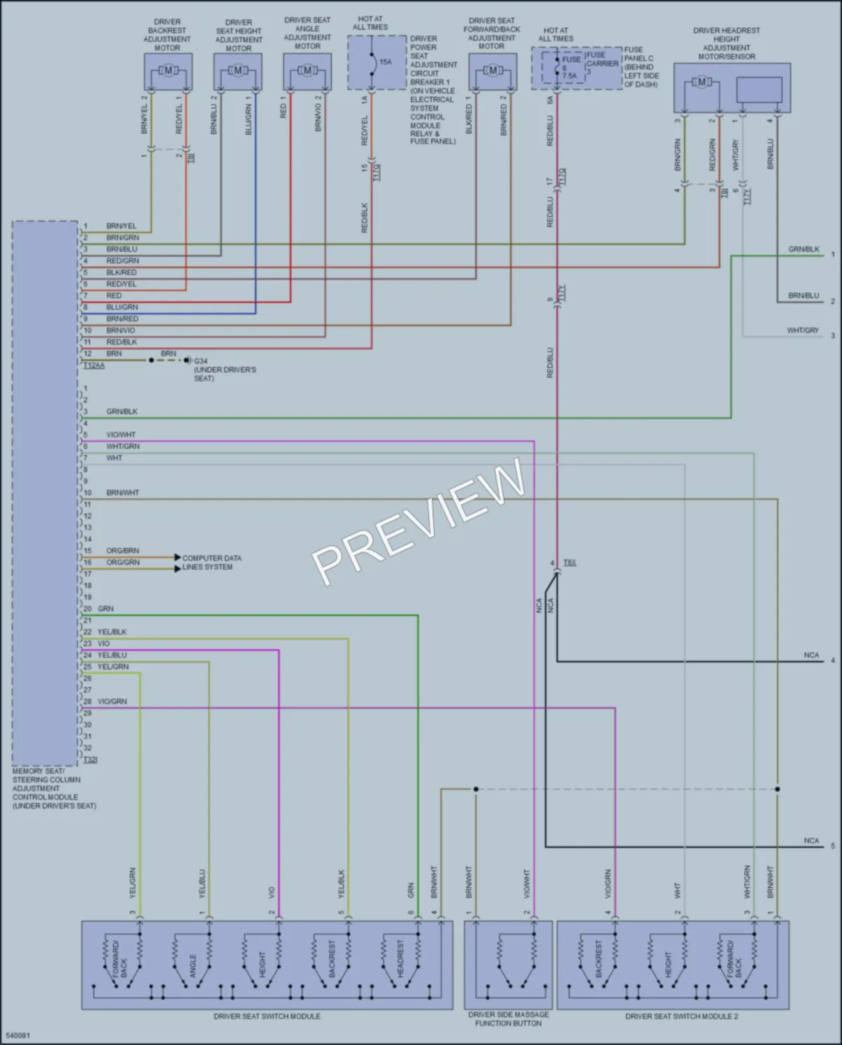 2017 Audi S8 Memory Systems wiring diagram preview