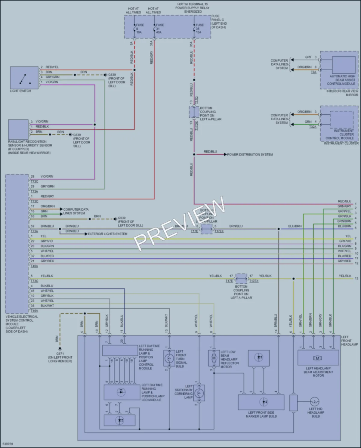 2017 Audi TTS Headlights wiring diagram preview