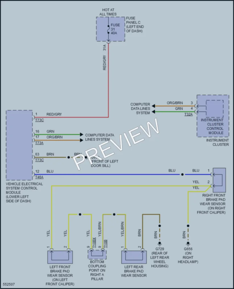 2017 Audi TTS Warning Systems wiring diagram preview