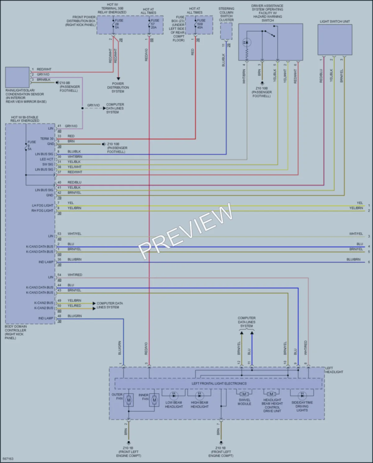 2017 BMW X5 Headlights wiring diagram preview