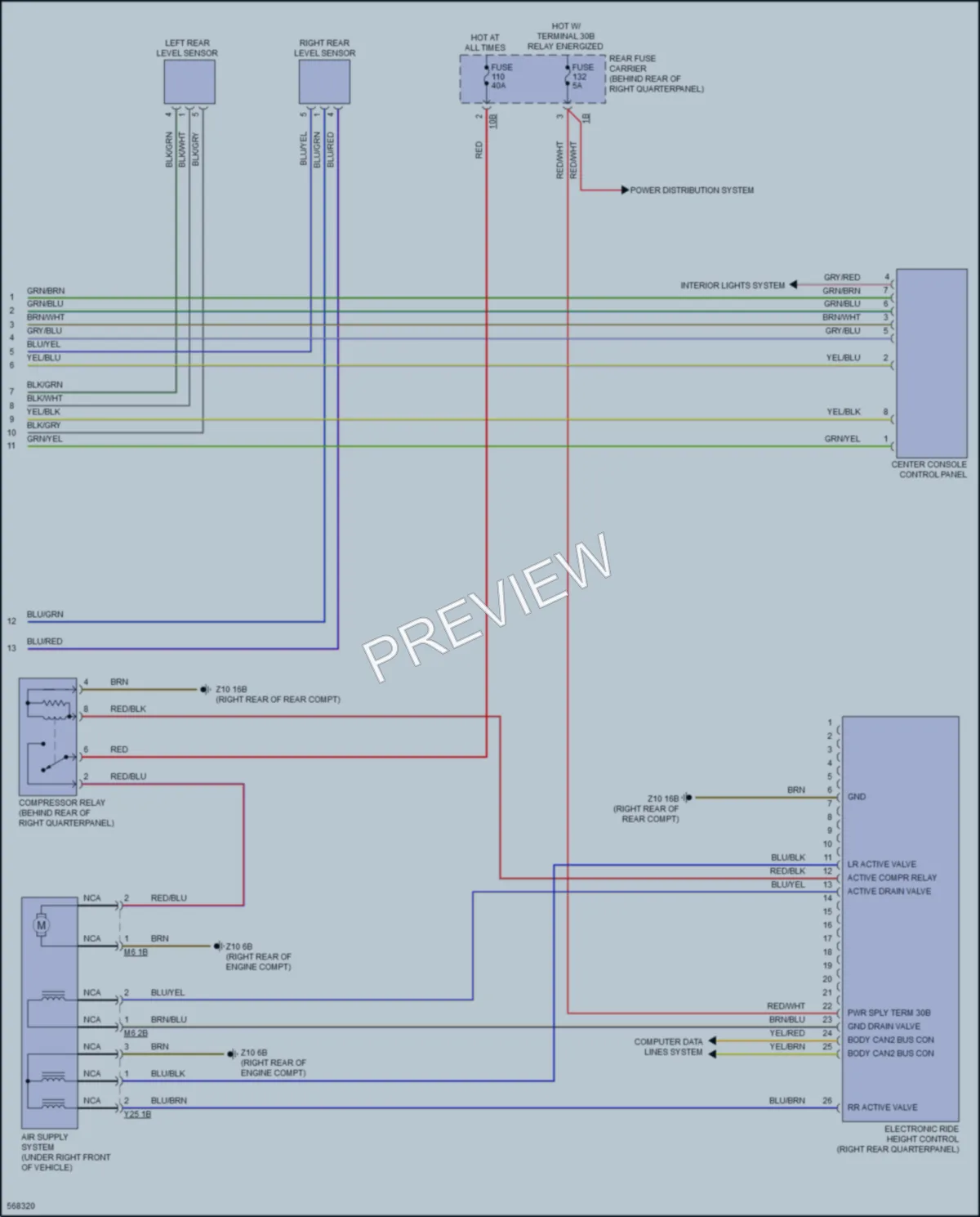 2017 BMW X6M Electronic Suspension wiring diagram preview