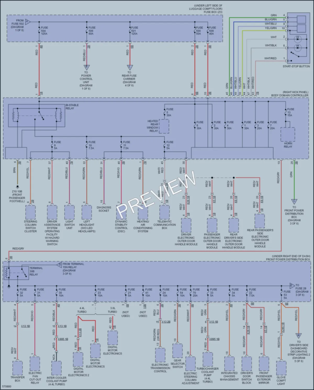 2017 BMW X6M Power Distribution wiring diagram preview