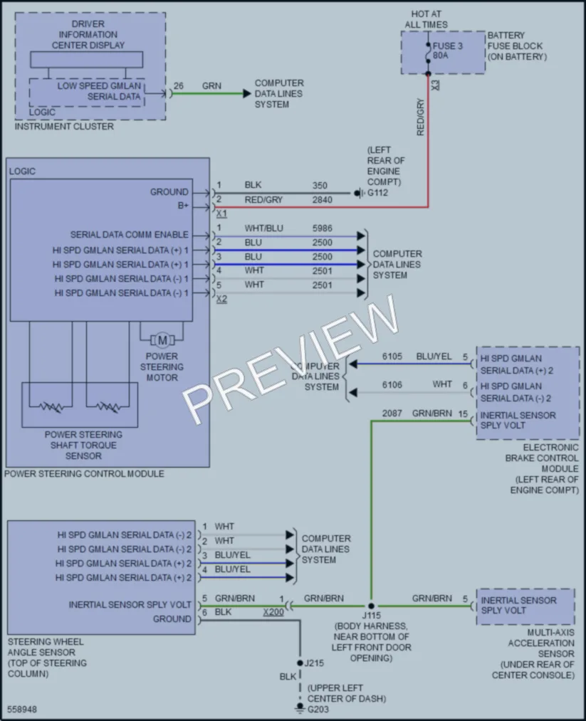 2017 Buick Cascada Electronic Power Steering wiring diagram preview