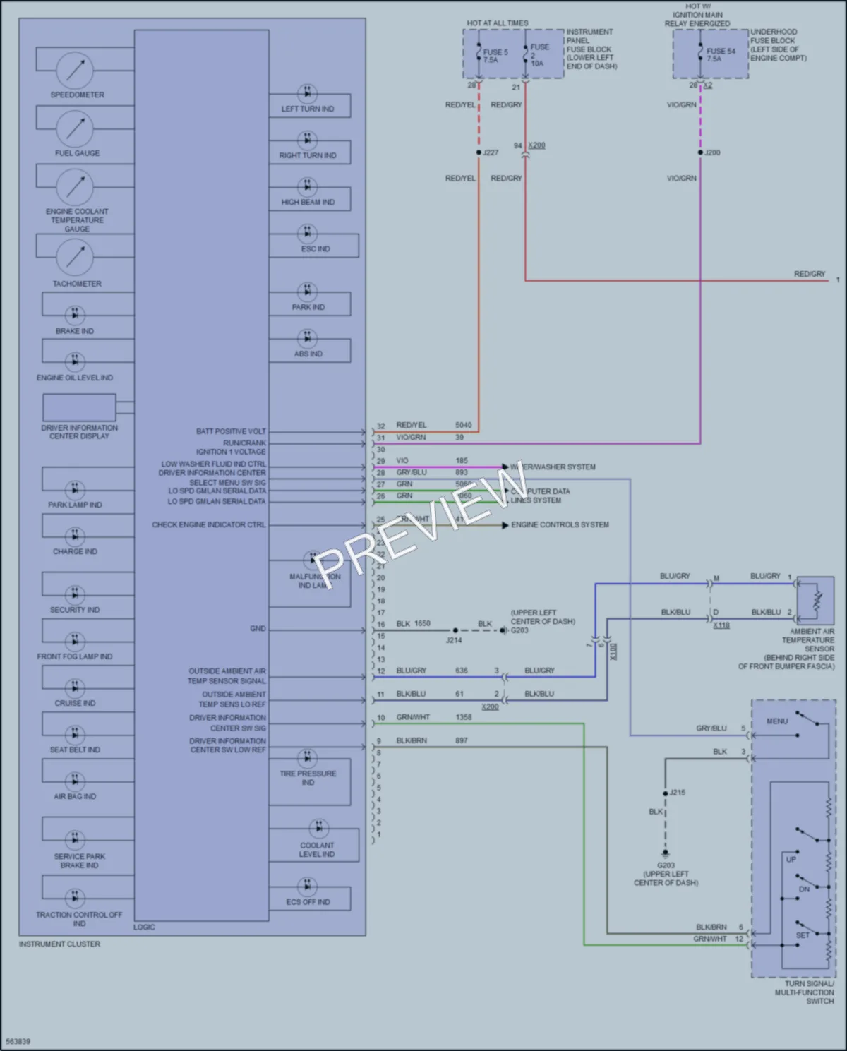 2017 Buick Cascada Instrument Cluster wiring diagram preview