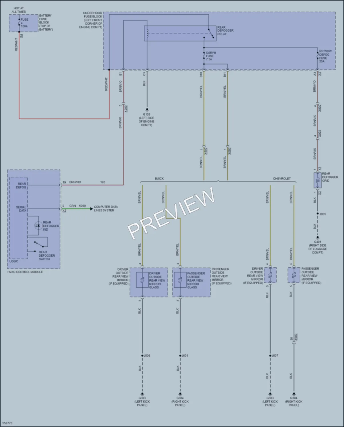 2017 Buick Encore Defoggers wiring diagram preview