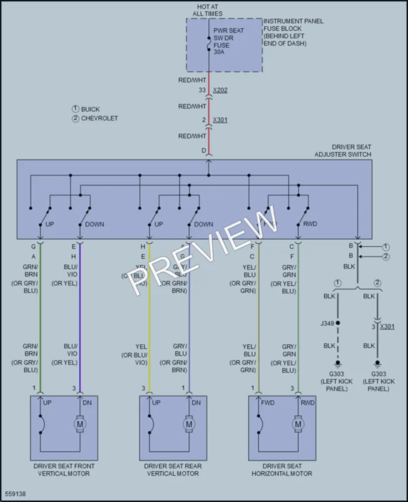 2017 Buick Encore Power Seats wiring diagram preview