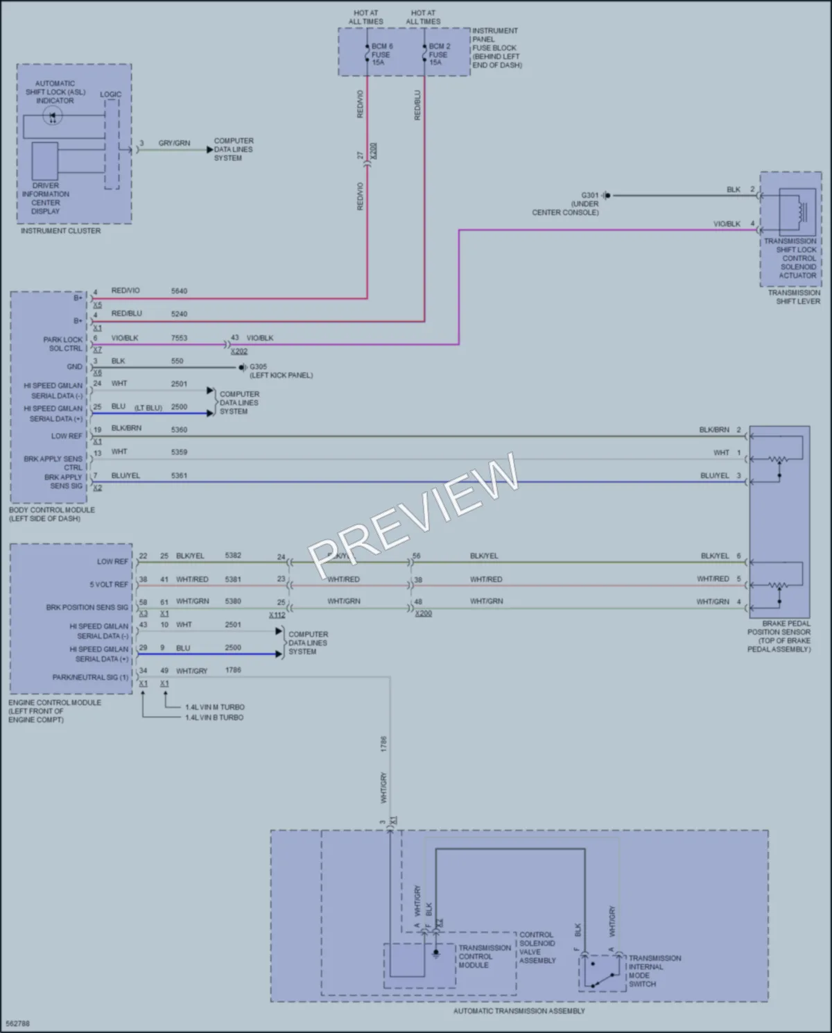 2017 Buick Encore Shift Interlock wiring diagram preview