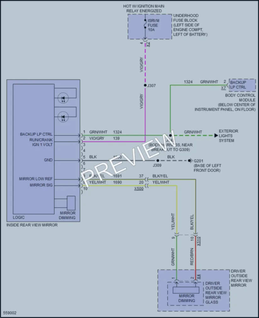 2017 Buick Envision Power Mirrors wiring diagram preview