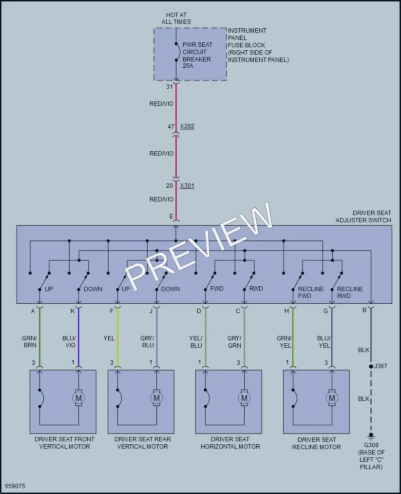 2017 Buick Envision Power Seats wiring diagram preview