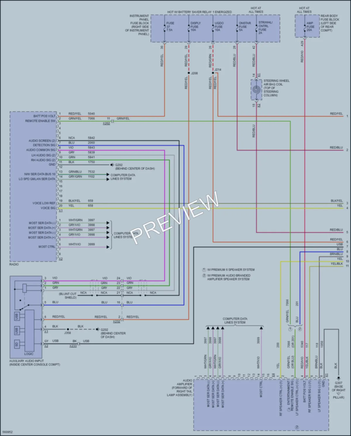 2017 Buick Envision Radio wiring diagram preview