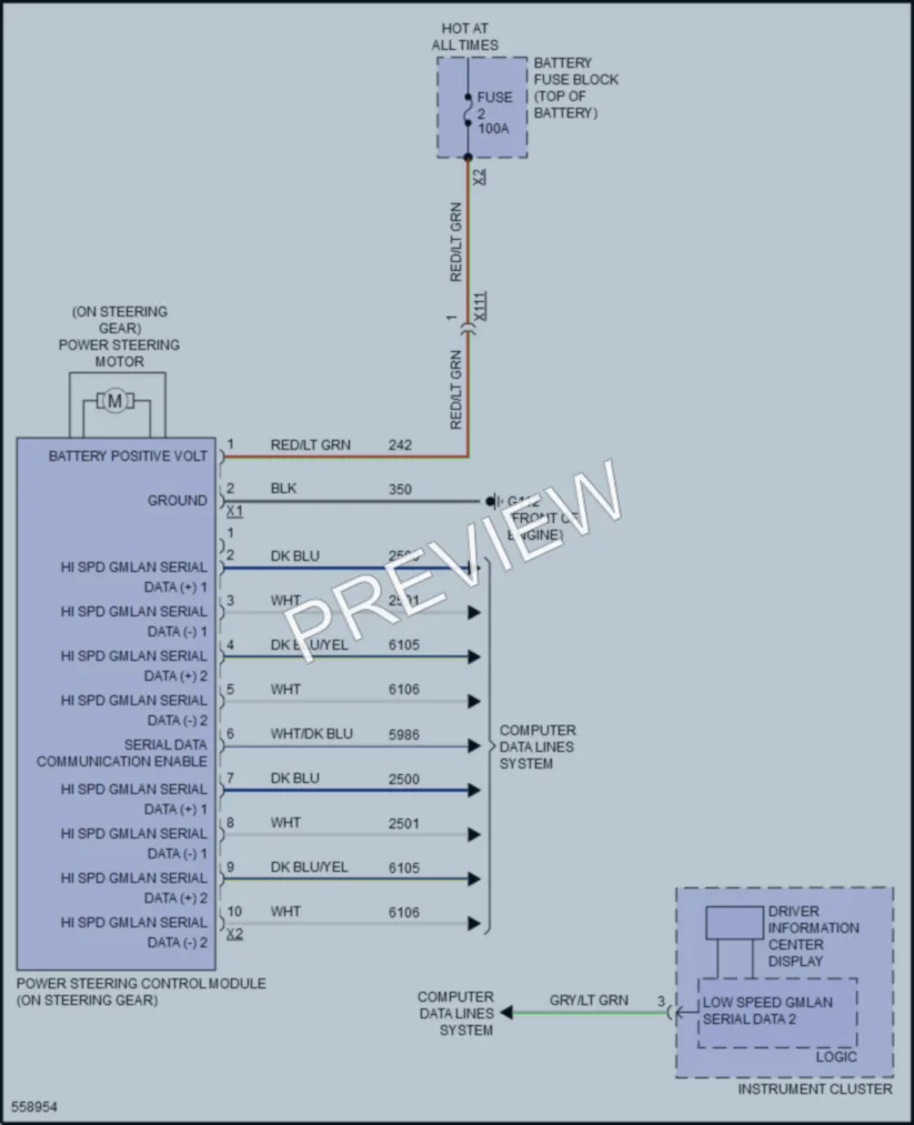 2017 Buick LaCrosse Electronic Power Steering wiring diagram preview