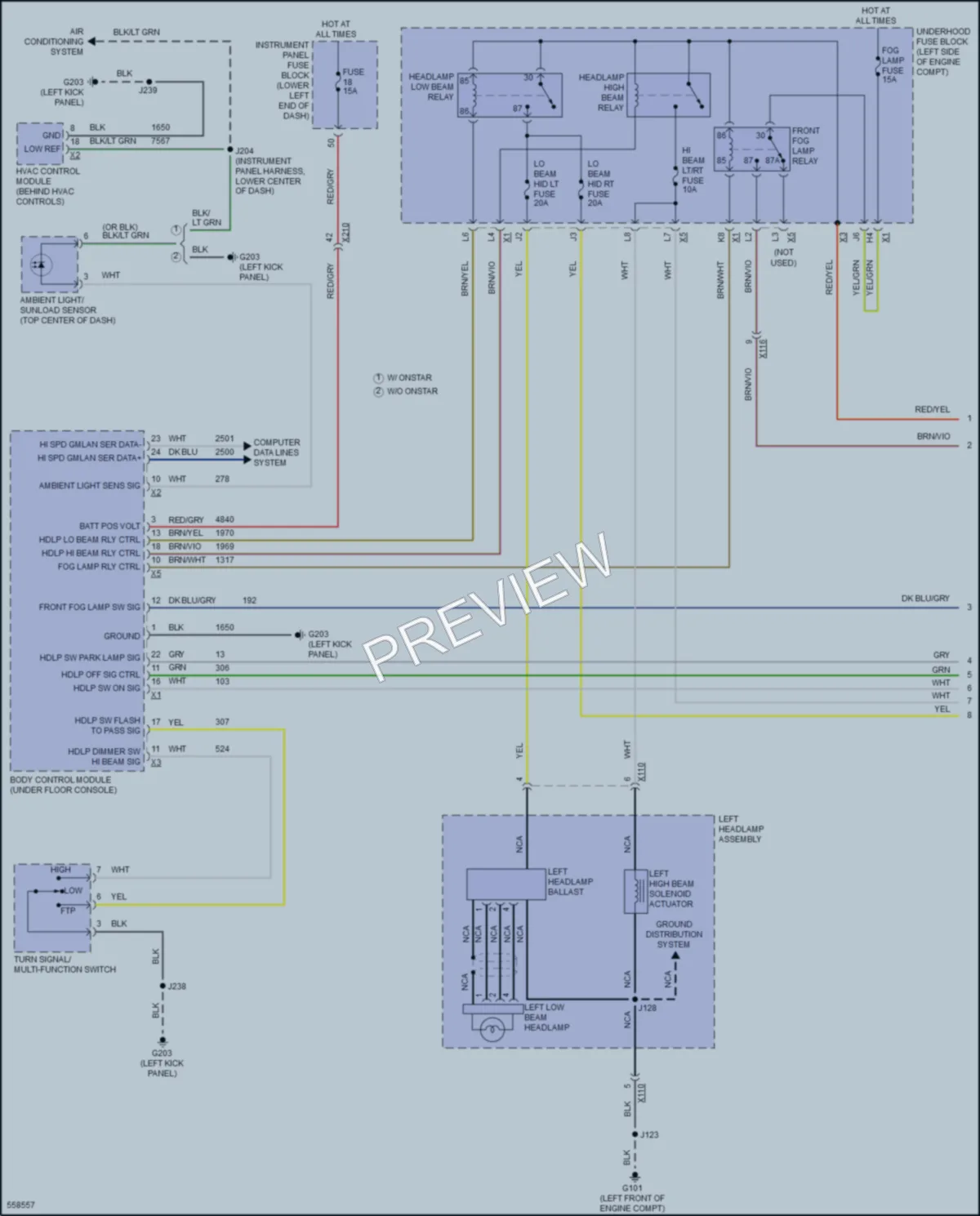 2017 Buick LaCrosse Headlights wiring diagram preview