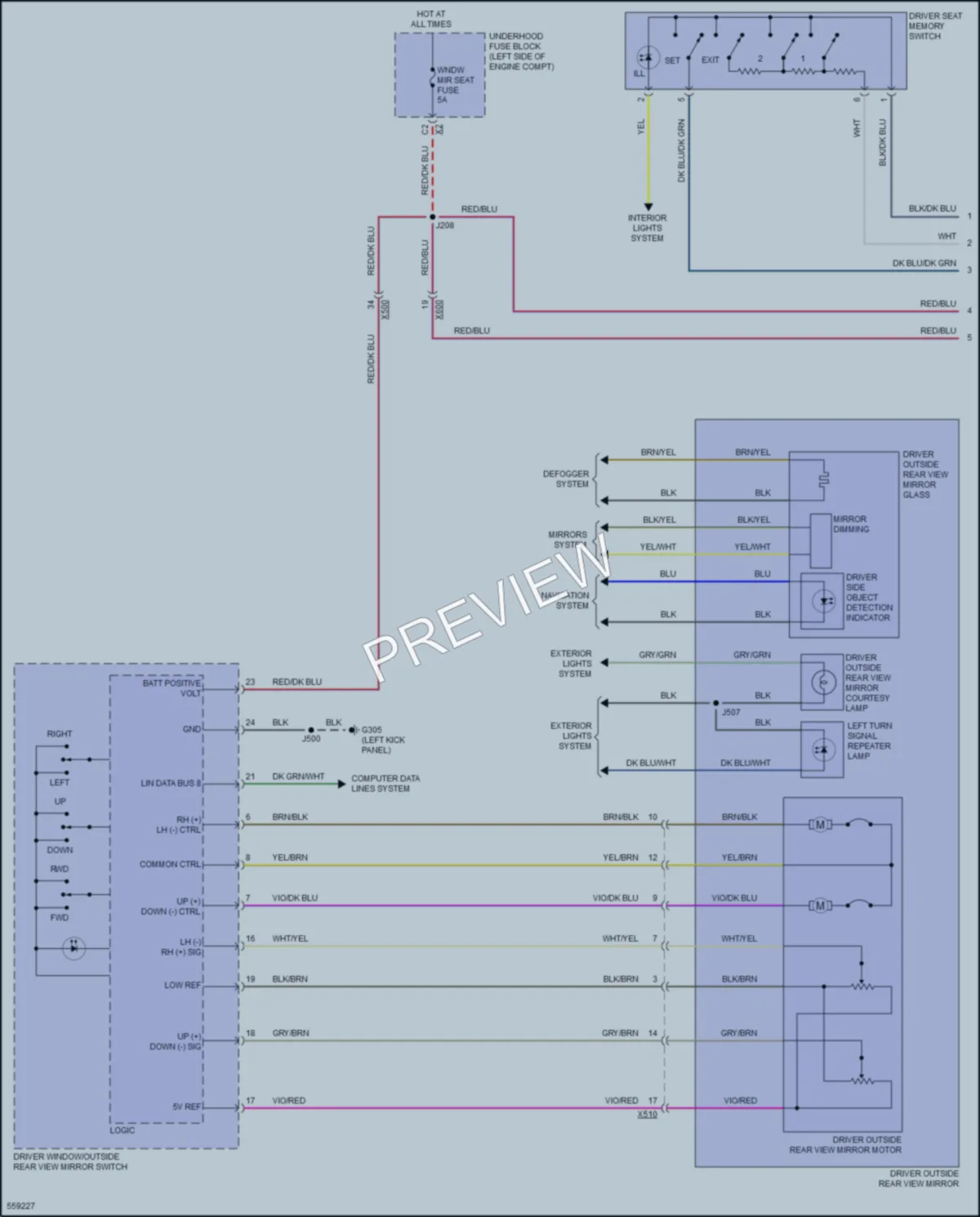 2017 Buick LaCrosse Memory Systems wiring diagram preview