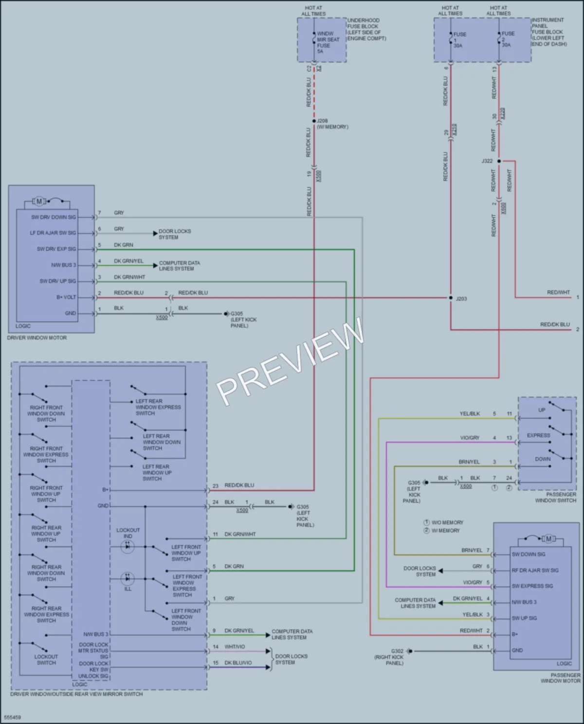 2017 Buick LaCrosse Power Windows wiring diagram preview