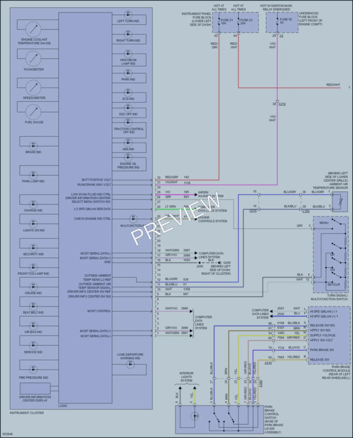 2017 Buick Regal Instrument Cluster wiring diagram preview