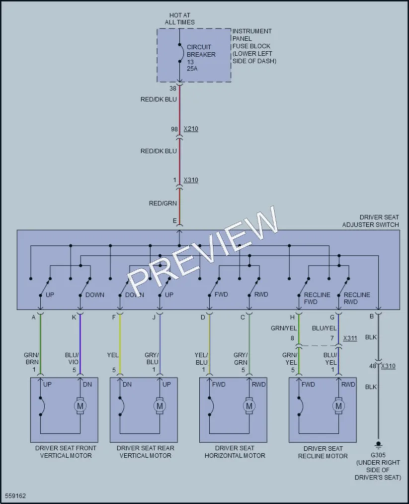 2017 Buick Regal Power Seats wiring diagram preview