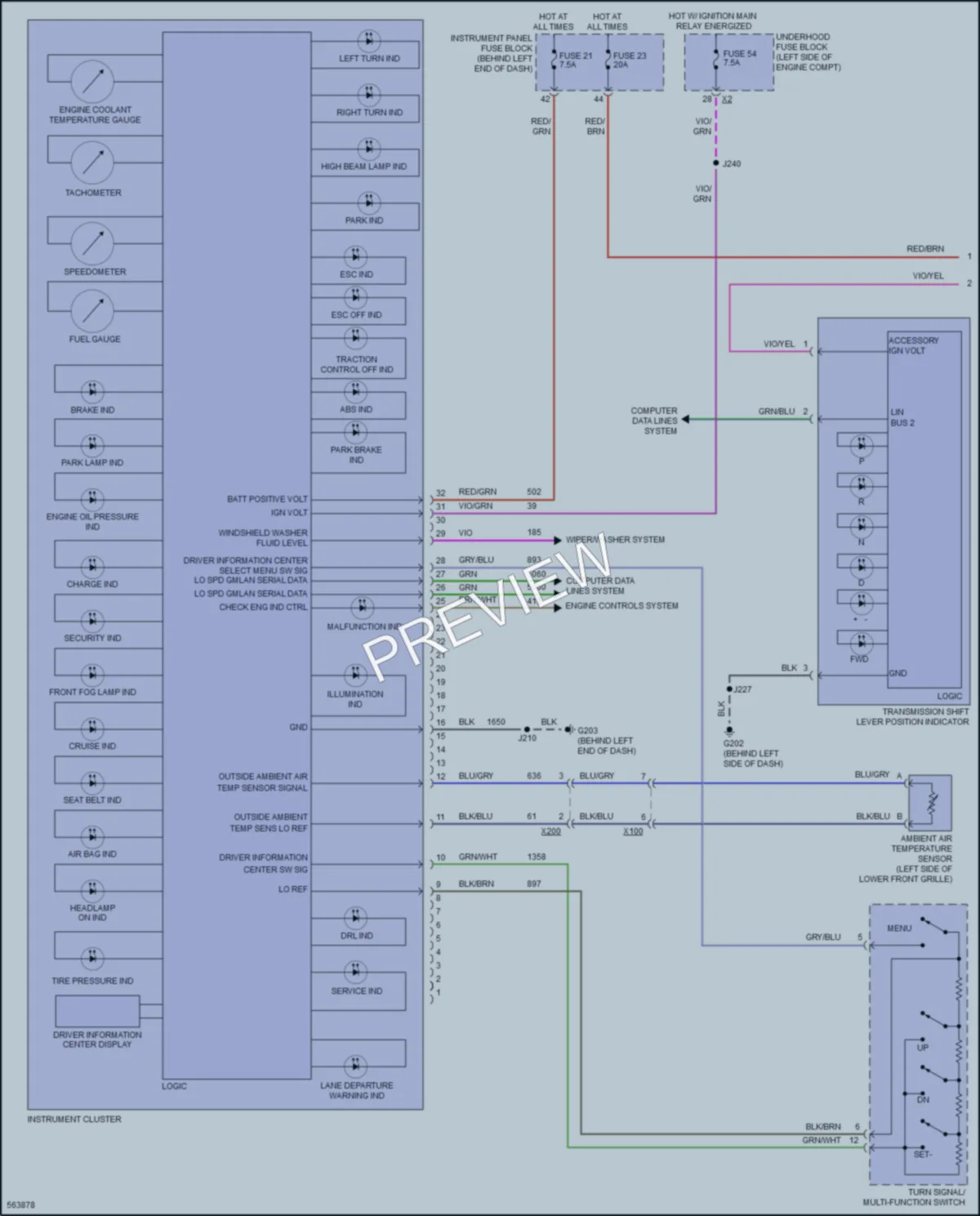 2017 Buick Verano Instrument Cluster wiring diagram preview