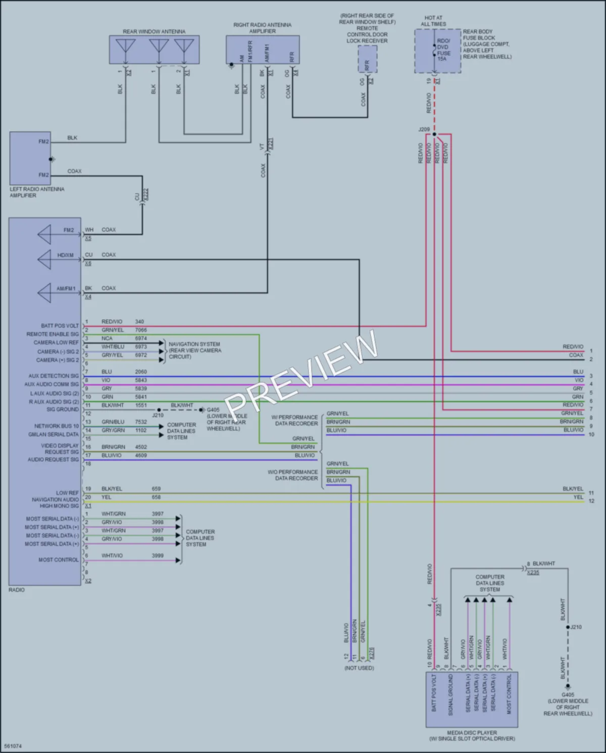 2017 Cadillac ATS Radio wiring diagram preview