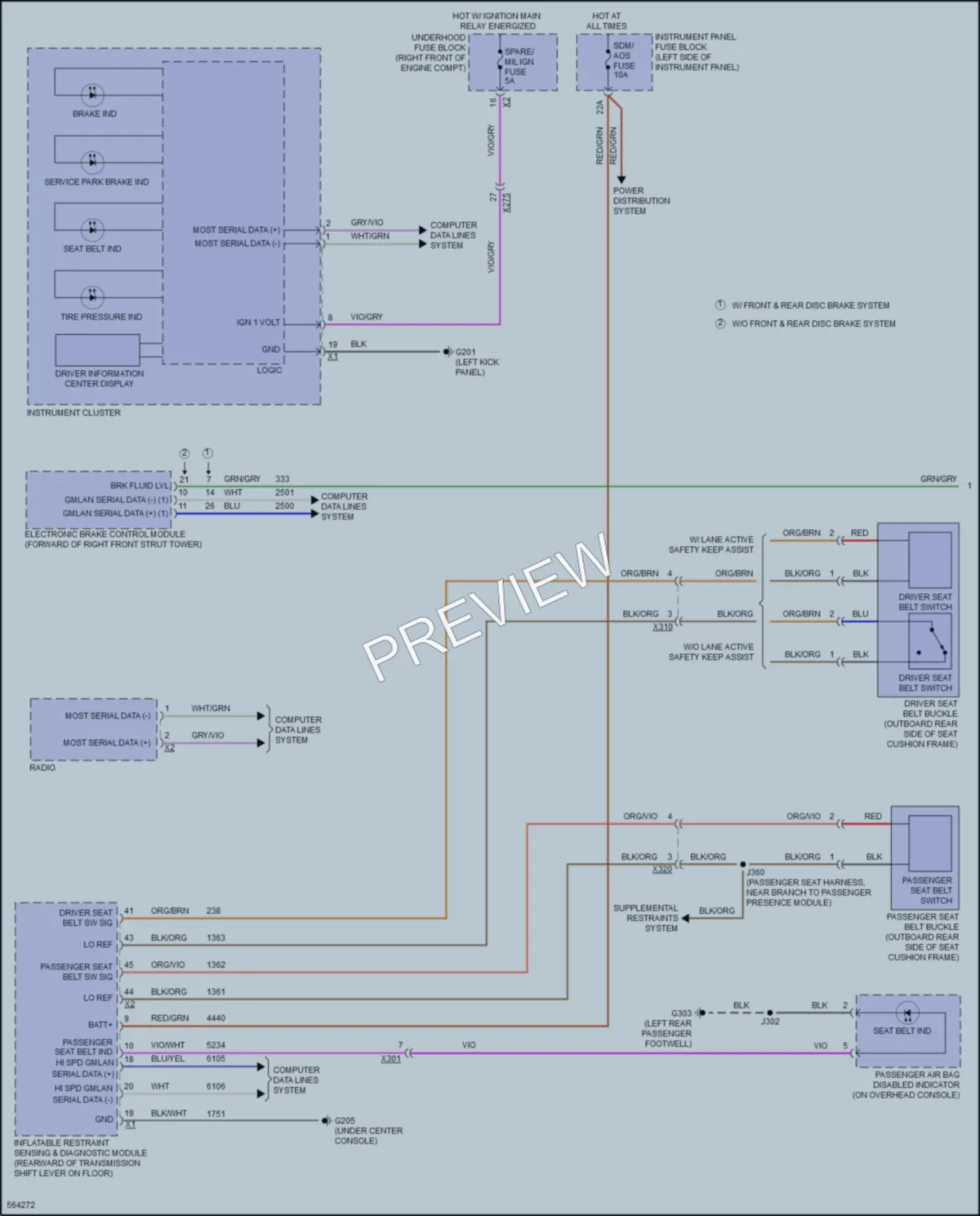 2017 Cadillac ATS Warning Systems wiring diagram preview